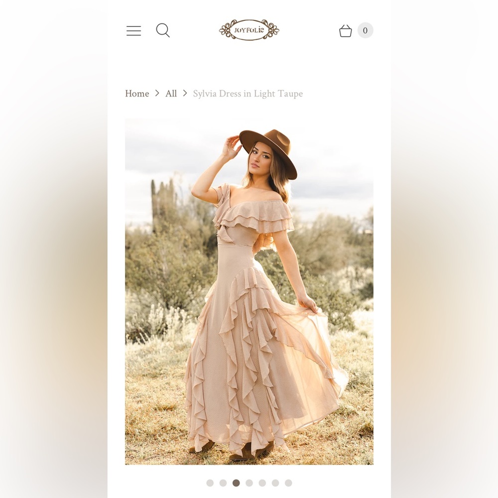 JoyFolie Sylvia dress in light taupe. Size Small!